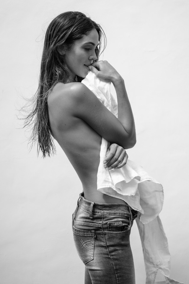 Black and white fashion shot Maryanka Banditka captured sexy photo